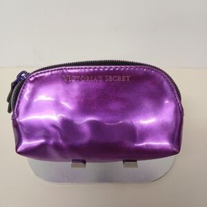 Victoria's Secret Shiny Metallic Purple Makeup Pouch